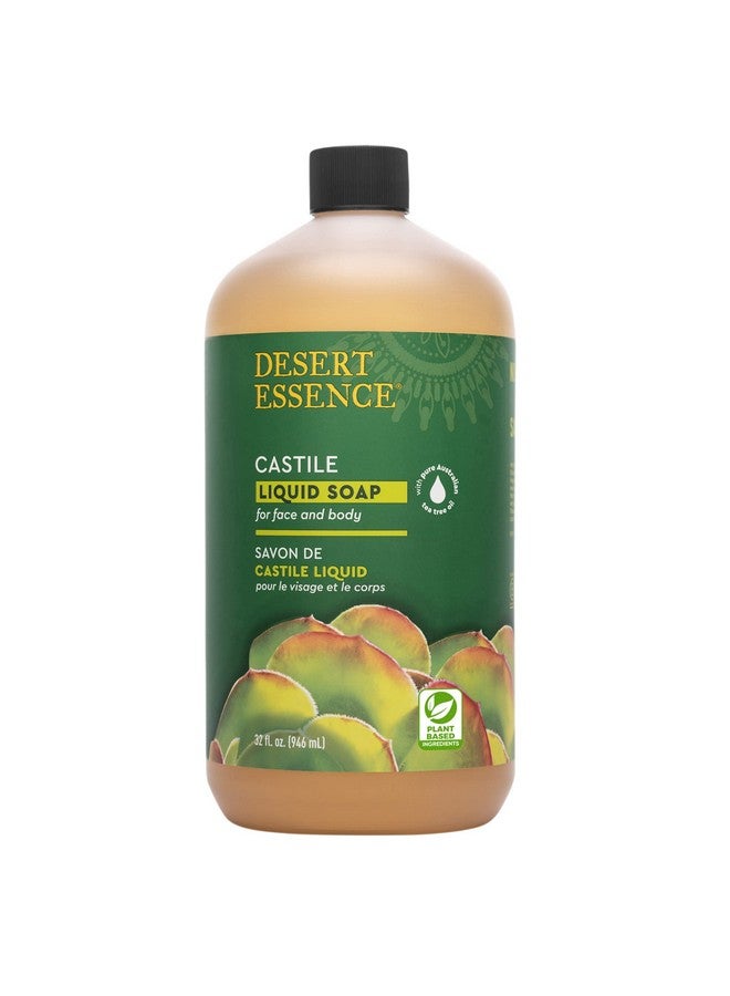 صابون سائل كاستيل من ديزرت إيسنس بزيت شجرة الشاي من إيكو هارفيست - 32 أونصة سائلة - منظف للوجه والجسم - زيت جوز الهند والزيتون - قد يقلل من العيوب ويساعد على تقليل الزيوت - Image 1