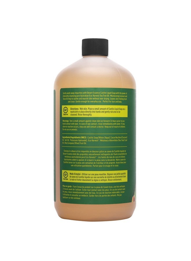 صابون سائل كاستيل من ديزرت إيسنس بزيت شجرة الشاي من إيكو هارفيست - 32 أونصة سائلة - منظف للوجه والجسم - زيت جوز الهند والزيتون - قد يقلل من العيوب ويساعد على تقليل الزيوت - Image 4