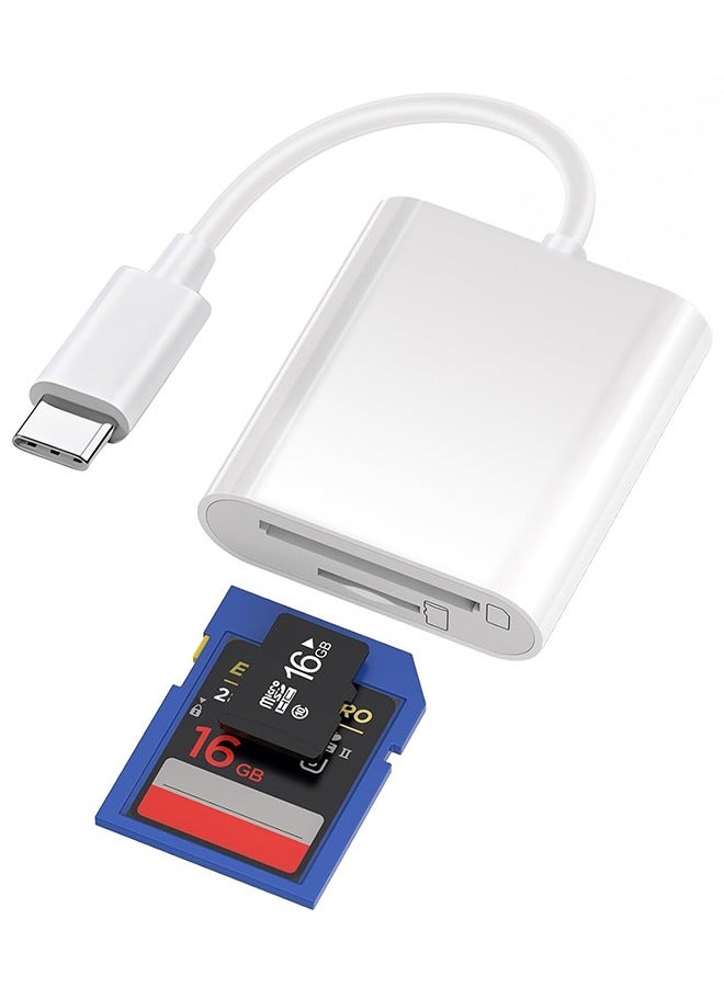 Tersely 2 in 1 USB-C Micro SD/SD/TF Memory Card Reader Type C Adapter for iPhone 17/16/15 Pro/Max, for MacBook Pro Air 2025-2016,M4 M3 M1 M2 Mac/iPad Pro Air/Surface, for Samsung S25/S24/S23/S22/S21/Ultra/Plus, More