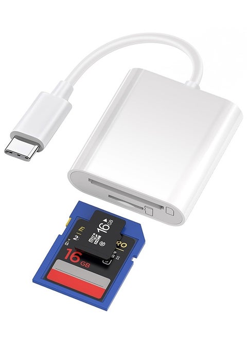 2 in 1 USB-C Micro SD/SD Memory Card Reader Type C Adapter for iPhone 15 Pro/Max, for MacBook Pro Air 2022-2016, M1 M2 Mac/iPad Pro Air/Surface, for Samsung S23/S22/S21/Ultra/Plus, More