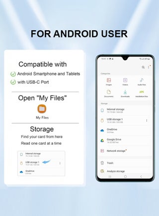 2 في 1 قارئ بطاقة ذاكرة USB-C Micro SD/SD من النوع C 2 في 1 قارئ بطاقة ذاكرة من النوع C لجهاز iPhone 15 Pro/Max، لجهاز MacBook Pro Air 2022-2016، M1 M2 Mac/iPad Pro Air/Surface، لجهاز Samsung S23/S22/S21/Ultra/Plus، المزيد - view 3