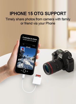 2 في 1 قارئ بطاقة ذاكرة USB-C Micro SD/SD من النوع C 2 في 1 قارئ بطاقة ذاكرة من النوع C لجهاز iPhone 15 Pro/Max، لجهاز MacBook Pro Air 2022-2016، M1 M2 Mac/iPad Pro Air/Surface، لجهاز Samsung S23/S22/S21/Ultra/Plus، المزيد - view 5