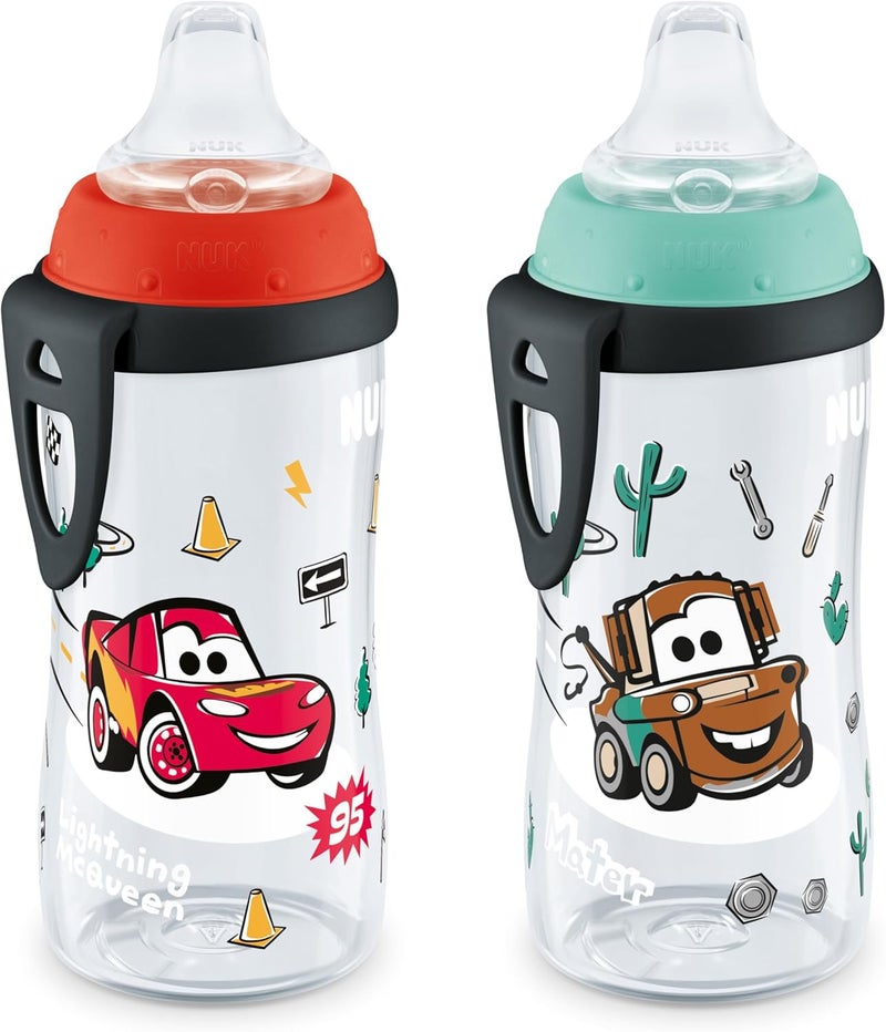 NUK Active Sippy Cup 10 oz 2 Pack Disneys Cars Lightning McQueen BPAFree SpillProof Transition Cup - Image 1