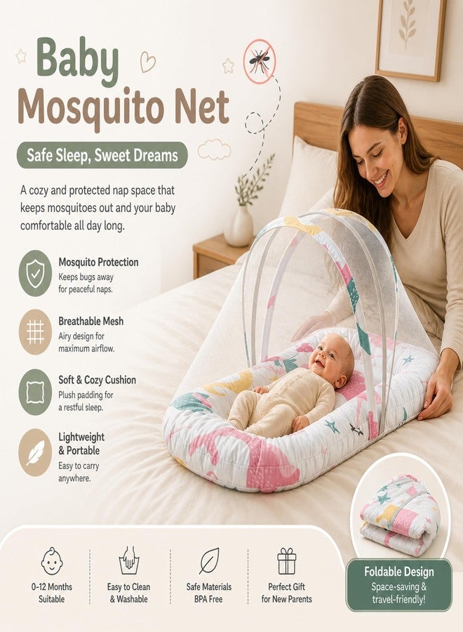 StarAndDaisy Baby Nest for Sleeping for Newborn Baby/Soft and Comfortable Bed, Washable Cotton,Design for 0-12 Months Babies (Mini-Ocean Print) - Image 2