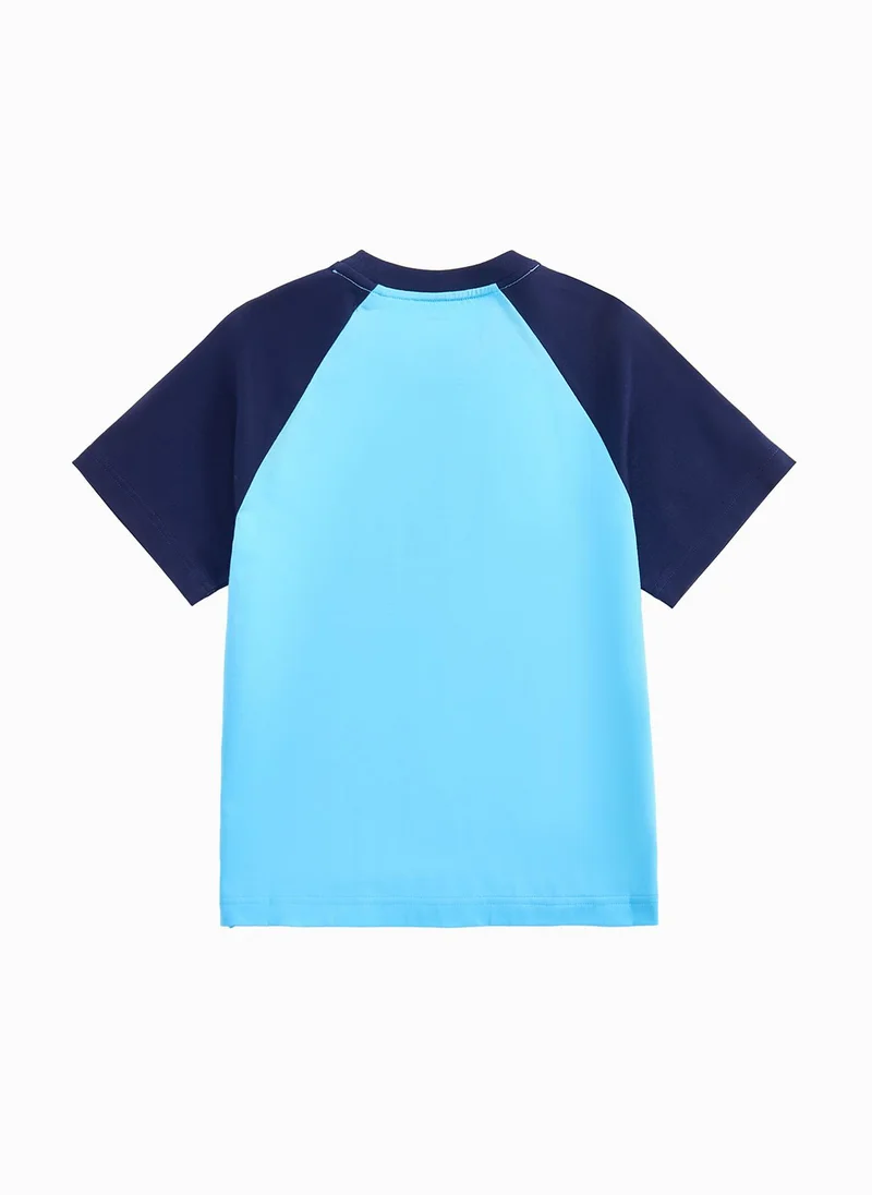 بالابالا Kids Unisex Round V-Neck Short-Sleeved T-Shirt
