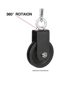 Y&D 3.54 in/90 mm Cable Pulley 360 Degree Rotation Traction Wheel for LAT System DIY Attachment Lifting Blocks,hoists,Ladder Lift, Gym Equipment, Home Projects, Clothesline, Shop Lifts  - Image 4
