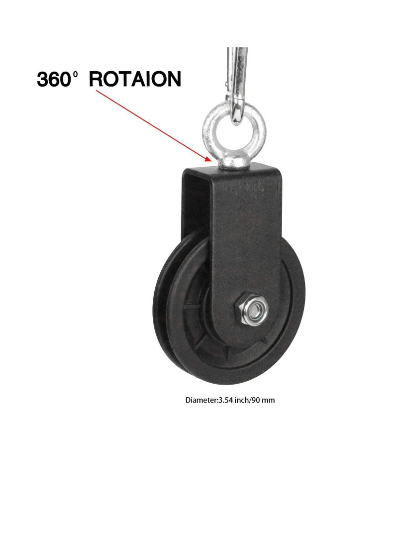 Y&D 3.54 in/90 mm Cable Pulley 360 Degree Rotation Traction Wheel for LAT System DIY Attachment Lifting Blocks,hoists,Ladder Lift, Gym Equipment, Home Projects, Clothesline, Shop Lifts  - Image 4