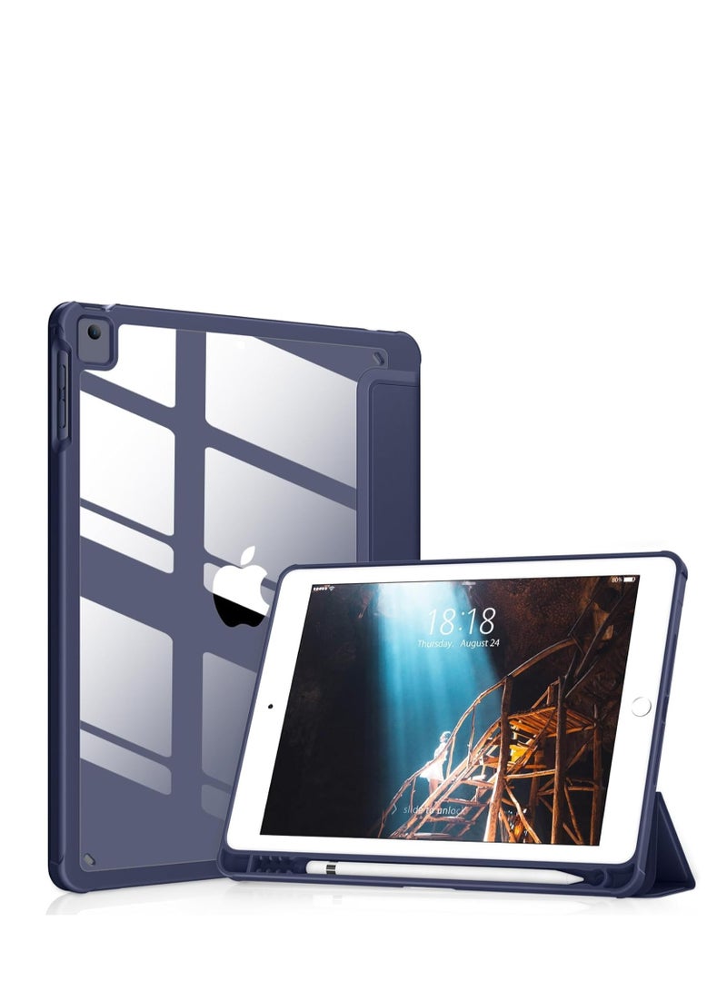 iPad Smart Cover (9.7 inch) - Auto Sleep/Wake, Pencil Holder, Clear Back, Blue