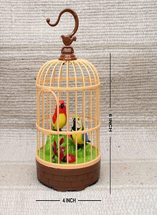 KAVIN Wall Hanging Bird Nest Singing and Chirping Bird in Cage Showpiece Accessories for Balcony and Home Décor Random Colours Pack of 1 (Small) - Image 2