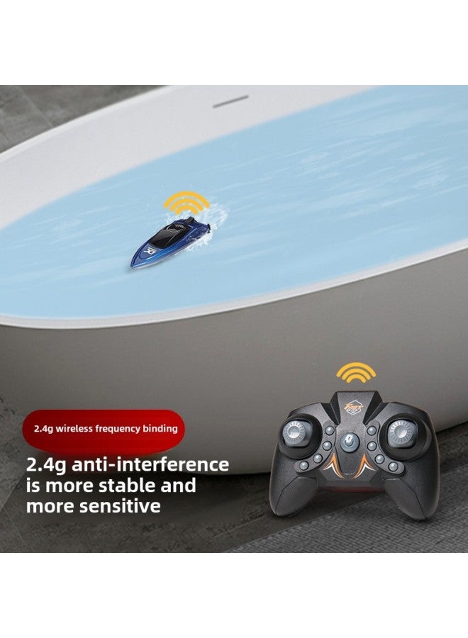 Water High-speed Speedboat Alloy Electric Model Small Toys Can Be Launched Into The Water Black Technology Children's Dragnet Mini Remote Control Boat-Color:Stunt Remote Control Boat [dark Night Green] Colorful Rolling-Specification:Play Package [inflatable Pool + Air Pump]  - Image 3
