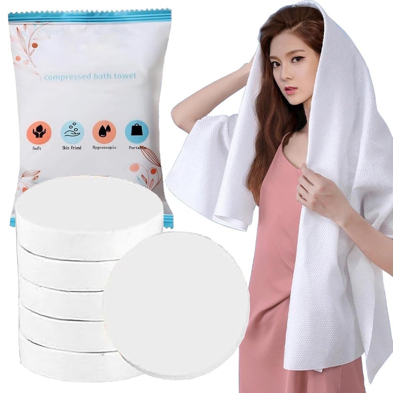 VIVUE Cotton Towel Tablets 4 PCS Magic Expand Large Compressed Towel 70 140 Cm Disposable Cotton Bath Towels Portable Light and Reusable Suitable for Hiking Camping Beach Swimming and Traveling - Image 1