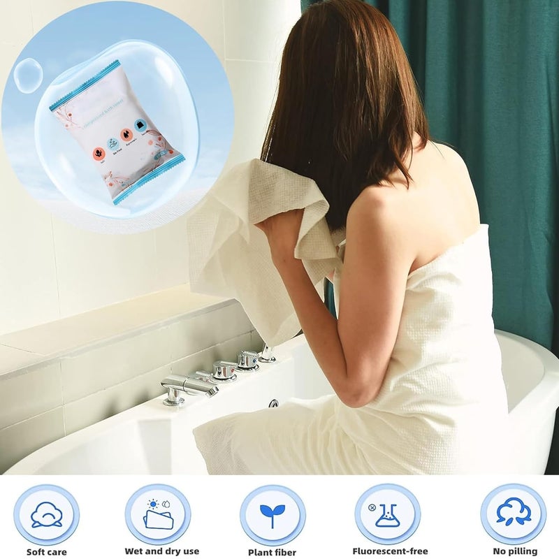VIVUE Cotton Towel Tablets 4 PCS Magic Expand Large Compressed Towel 70 140 Cm Disposable Cotton Bath Towels Portable Light and Reusable Suitable for Hiking Camping Beach Swimming and Traveling - Image 2