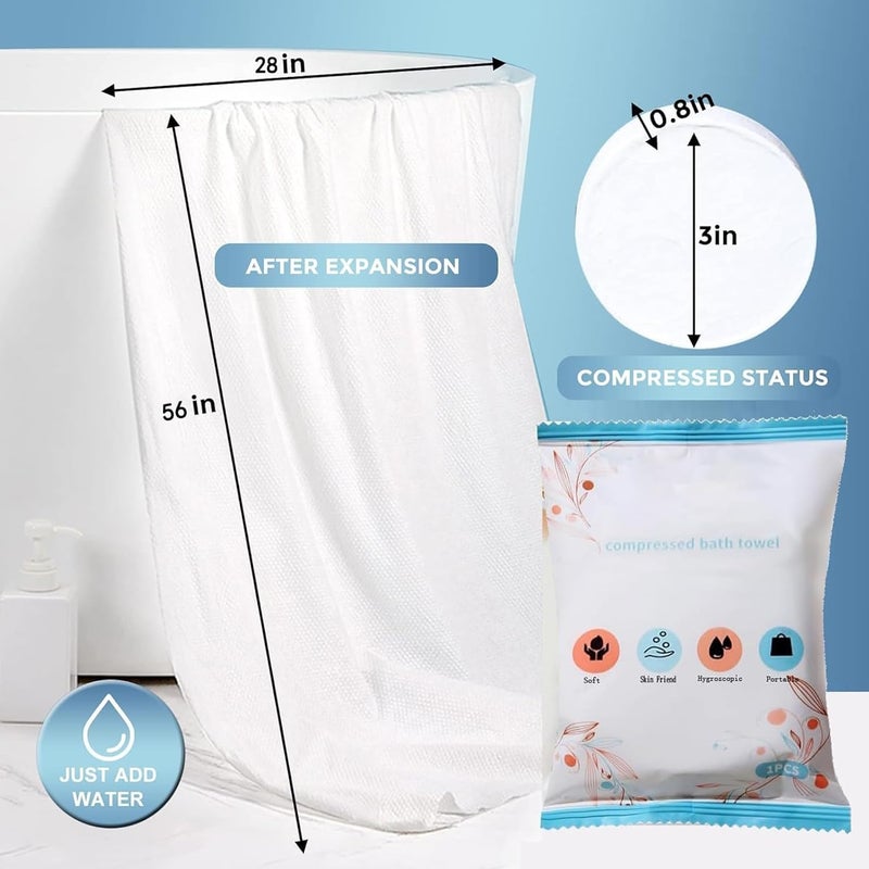 VIVUE Cotton Towel Tablets 4 PCS Magic Expand Large Compressed Towel 70 140 Cm Disposable Cotton Bath Towels Portable Light and Reusable Suitable for Hiking Camping Beach Swimming and Traveling - Image 4