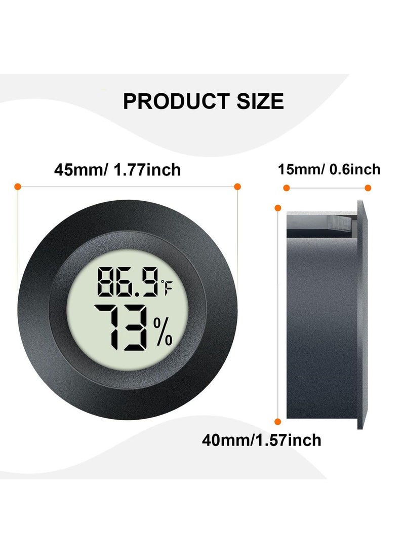 Chabeia 2 Pack Hygrometer Thermometer Digital Humidity Meter Indoor/Outdoor Humidity Monitor Reptile Thermo-Hygrometer for Greenhouse Humidors Terrarium Jars, Fahrenheit (℉) /Celsius(℃) - Image 2