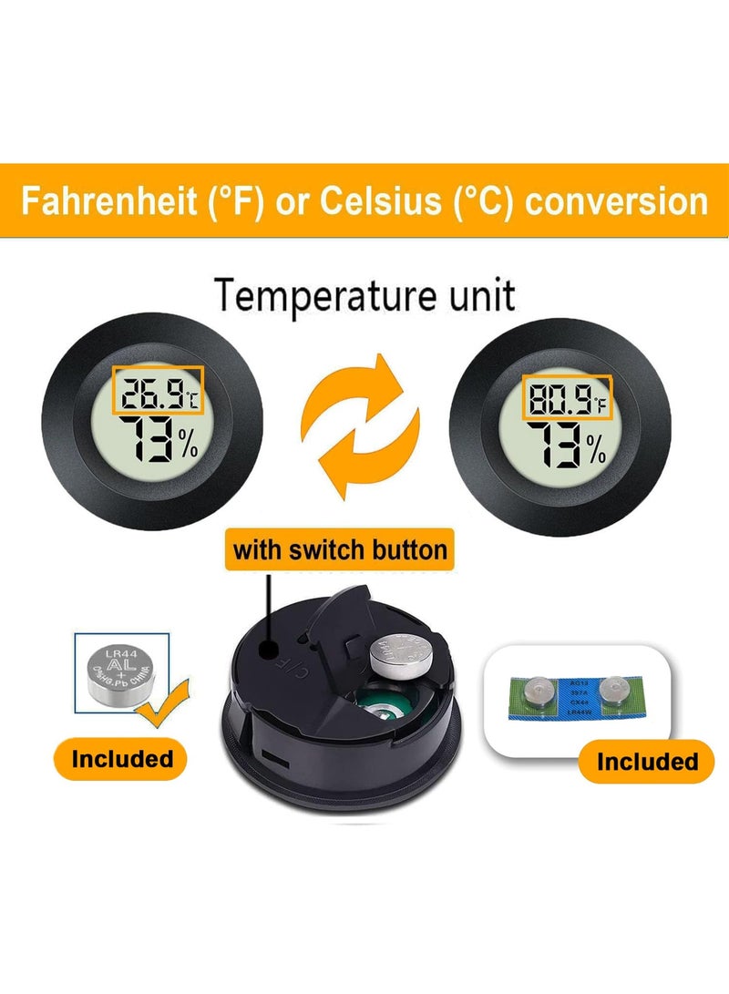 Chabeia 2 Pack Hygrometer Thermometer Digital Humidity Meter Indoor/Outdoor Humidity Monitor Reptile Thermo-Hygrometer for Greenhouse Humidors Terrarium Jars, Fahrenheit (℉) /Celsius(℃) - Image 4