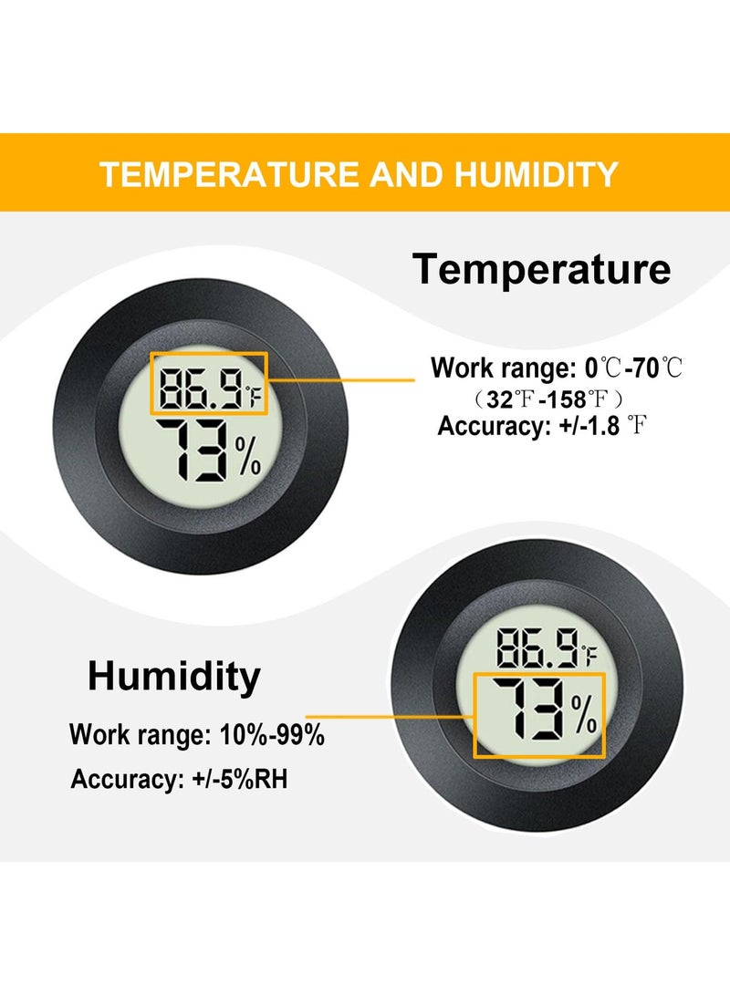 Chabeia 2 Pack Hygrometer Thermometer Digital Humidity Meter Indoor/Outdoor Humidity Monitor Reptile Thermo-Hygrometer for Greenhouse Humidors Terrarium Jars, Fahrenheit (℉) /Celsius(℃) - Image 3