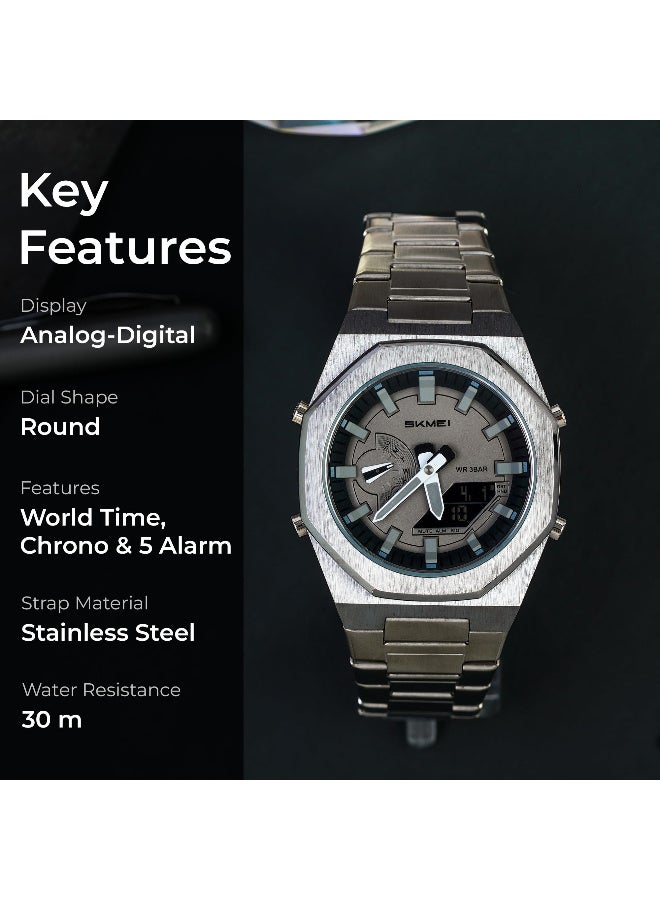 SKMEI Men Watch Dual-Display Electronic Watch with Luminous 30m Waterproof Watch Fashion multifunctional Sports Watch for Men- 1816 - Image 2