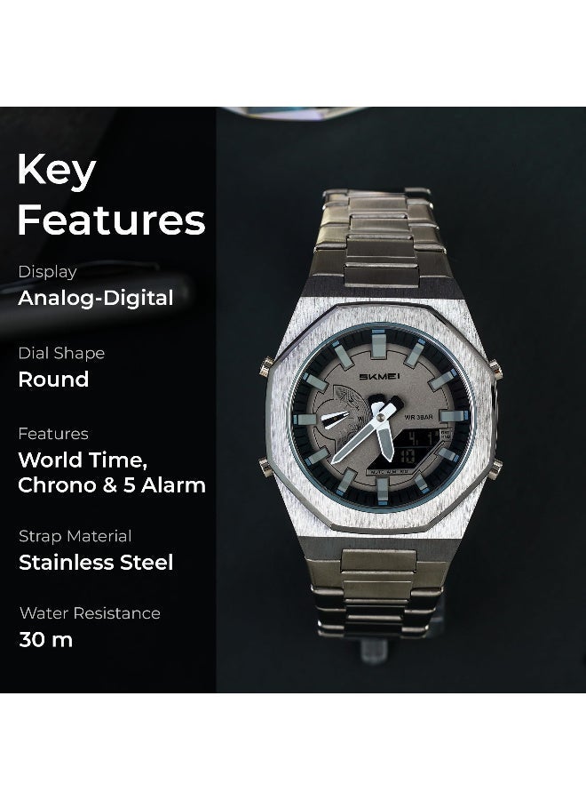 SKMEI Men Watch Dual-Display Electronic Watch with Luminous 30m Waterproof Watch Fashion multifunctional Sports Watch for Men- 1816 - Image 2