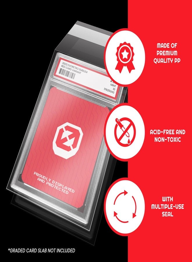 EVORETRO PSA Graded Resealable Sleeves - Premium Acid-Free Card Protection, Archival-Safe, Crystal Clear, Dustproof, Scratch Resistant - 100 Pack for Collectors - Image 3