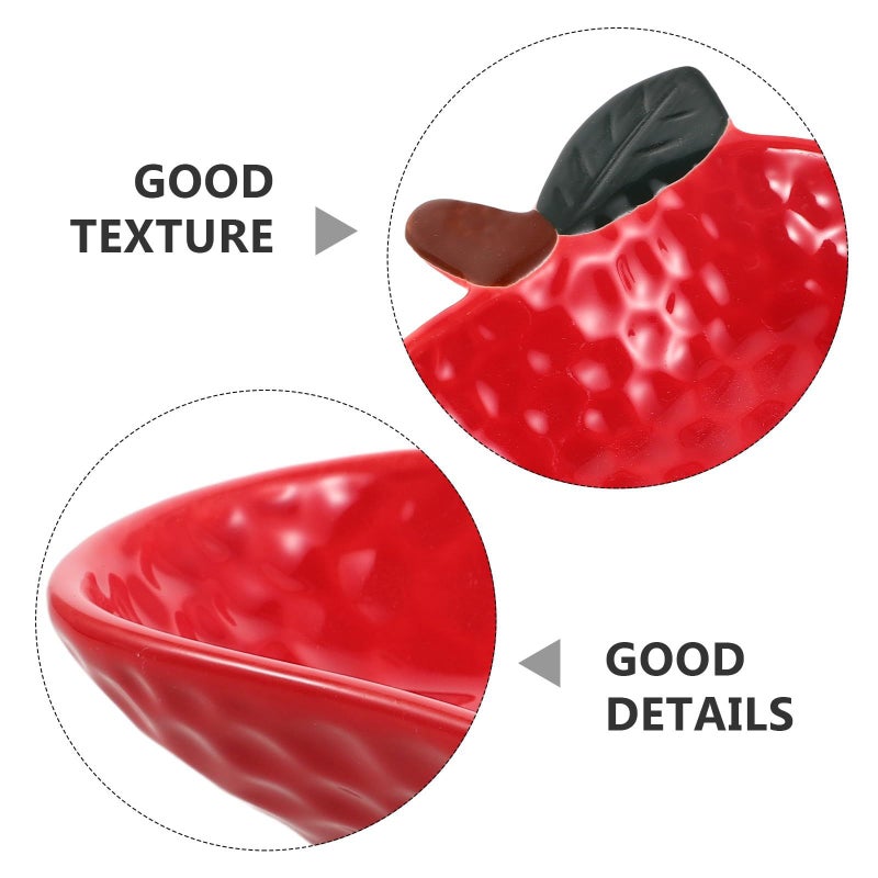 Apple Shaped Ceramic Dipping Sauce Plates Set Of 2 5 Inch Appetizer Sushi Snack Bowls - Image 4