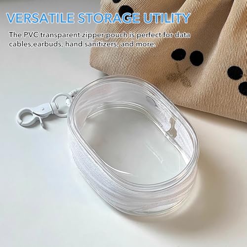 Supvox® PVC Transparent Storage Bag for Data Cable, Chargers, Earphones - Portable Travel Organizer Pouch with Quick Release Buckle, Waterproof Small Charging Cable Bag Travel Pouch Organizer - Image 4