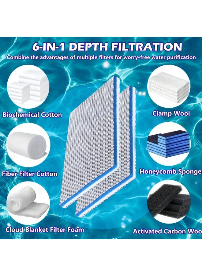 Aquarium Filter Media 8 Layer Aquarium Filter Sponge, Fish Tank Accessory Sponge Filter, Super Filter Effect, Filter Sponge for Fish Tank Aquarium (12in x 10in) - Image 3