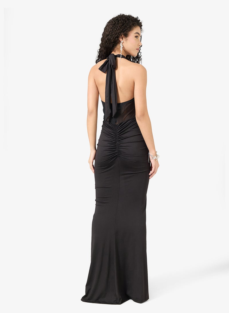 جينجر فستان ماكسي بتفاصيل كورسي على الصدر - Image 2