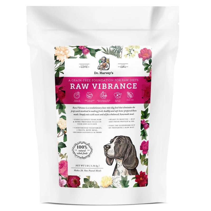 Dr. Harvey's Raw Vibrance Dog Food, Human Grade Dehydrated Base Mix for Dogs, Grain Free Raw Diet (3 Pounds) - Image 1