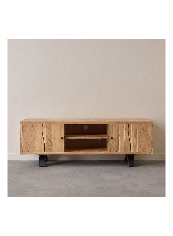 Home Box Arno Live Edge TV Unit for TVs up to 65 inches with 2 Door 40 x 55 x 160 cm - Image 1