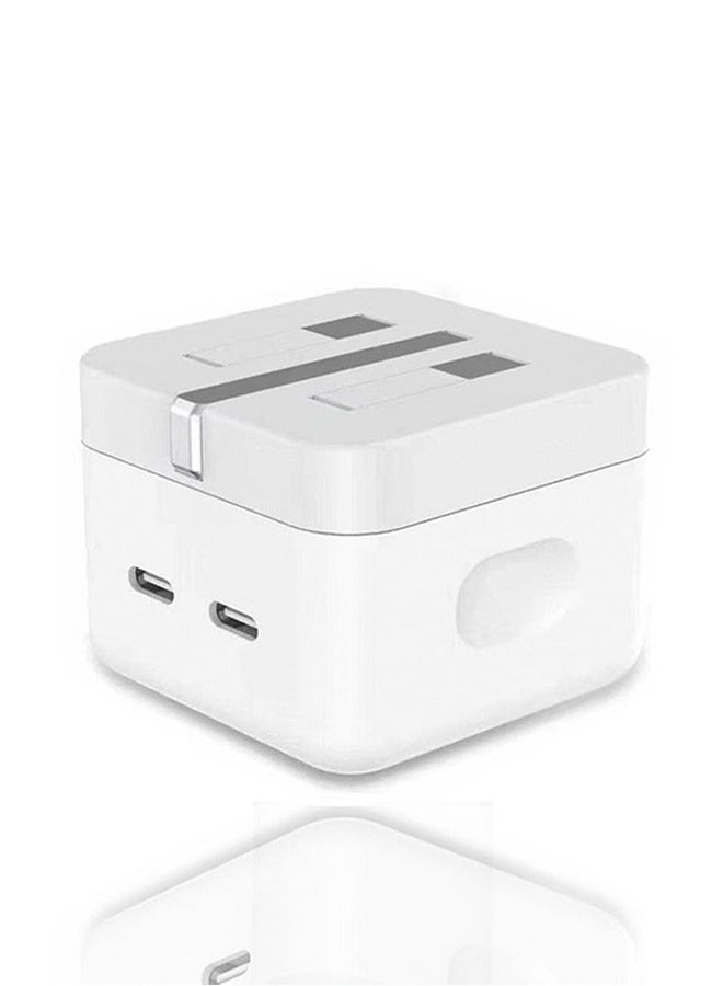 شاحن USB-C سريع ٥٠ واط مع كابل شحن، شاحن حائطي لأجهزة iPhone 16/15 Pro Max/Pro/Plus وجميع هواتف Type-C، منفذان ٢٥ واط لكل منهما، منفذ واحد ٥٠ واط، للاستخدام المنزلي والسفر. - Image 2