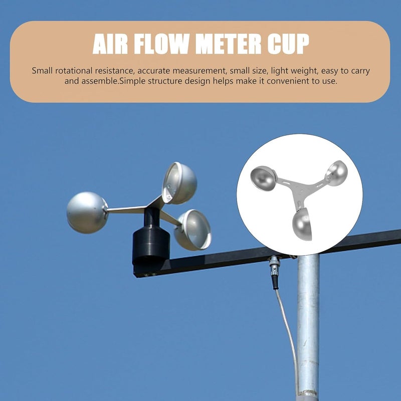 Silver Anemometer Sensor Wind Speed Meter 17x17cm Air Flow Measurement Replacement Part - Image 4