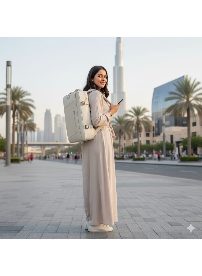 التمريض الجوي حقيبة ظهر للسفر للأعمال بسعة 45 لتر من سكاي كير، حقيبة كمبيوتر محمول مقاومة للماء وقابلة للتوسيع مع منفذ شحن USB - Image 2