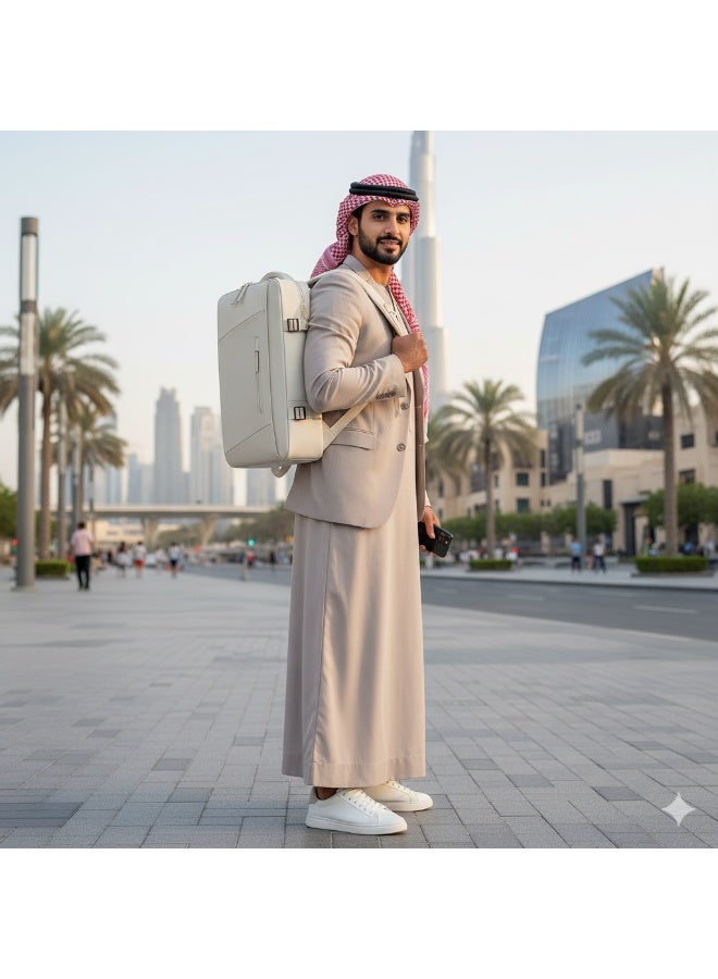 التمريض الجوي حقيبة ظهر للسفر للأعمال بسعة 45 لتر من سكاي كير، حقيبة كمبيوتر محمول مقاومة للماء وقابلة للتوسيع مع منفذ شحن USB - Image 3