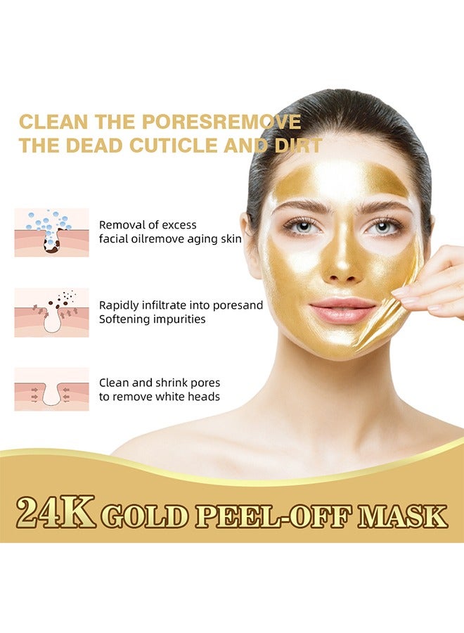 MOOYAM 24K Gold Peel Off Mask - To Lift, Brighten and Rejuvenate Skin, Removes Blackheads, Dirt and Oil Reduces Wrinkles, Fine Lines and Acne Scars 60g  - Image 2