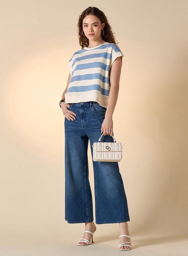 Lee Cooper Striped T-shirt with Extended Sleeves - Image 2