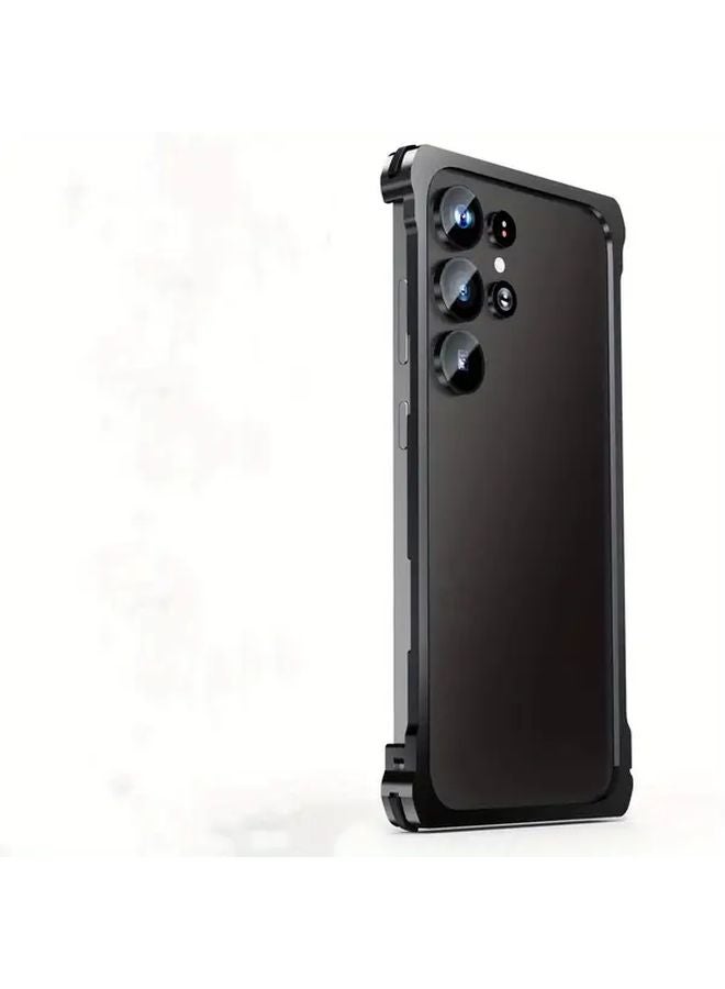 Galaxy S24 Ultra Phone Case Silvery Metal Frame Cooling Protection Frosted Carbon Fiber - Image 4