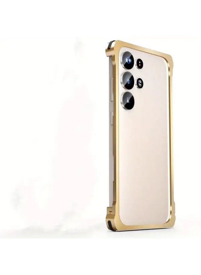 Galaxy S24 Ultra Phone Case Silvery Metal Frame Cooling Protection Frosted Carbon Fiber - Image 2