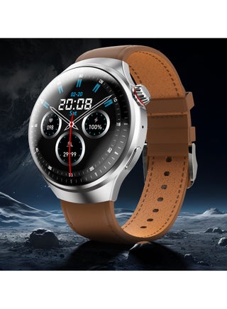Dome, 1.52" 3D Spherical AMOLED Display, Premium Metal Build Smart Watch for Men and Women, Leather Strap, Wireless Charging, Bluetooth Calling, Long Battery Life, Always-On Display, Whisky Brown - pzsku/ZBD0DA20E26E81FF1F4FFZ/45/1746228277/35004b57-155d-437c-828a-69904aa5903b