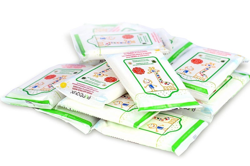 PURDOUX TM Hand and Face Wipes for Babies and Children 120 Wipes (12 Packs of 10) - Image 4