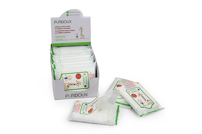 PURDOUX TM Hand and Face Wipes for Babies and Children 120 Wipes (12 Packs of 10) - Image 3