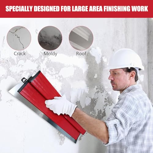 Serplex® 15.7 Inch/40cm Skimming Blade, Stainless Steel Drywall Skimming Blade Drywall Smooth Finish Tool for Drywall/Plaster/Wallboard, Drywall Smoothing Spatula for Wall Decoration Construction Tool - Image 4