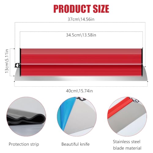 Serplex® 15.7 Inch/40cm Skimming Blade, Stainless Steel Drywall Skimming Blade Drywall Smooth Finish Tool for Drywall/Plaster/Wallboard, Drywall Smoothing Spatula for Wall Decoration Construction Tool - Image 2