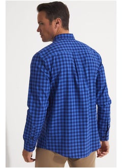 June Exclusive Men Regular Fit 100% Cotton Checked Shirt Navy - Blue - pzsku/ZBD0DBE46FACB2659F867Z/45/_/1724671611/c6295627-2134-49c0-9dca-3db788a10e10