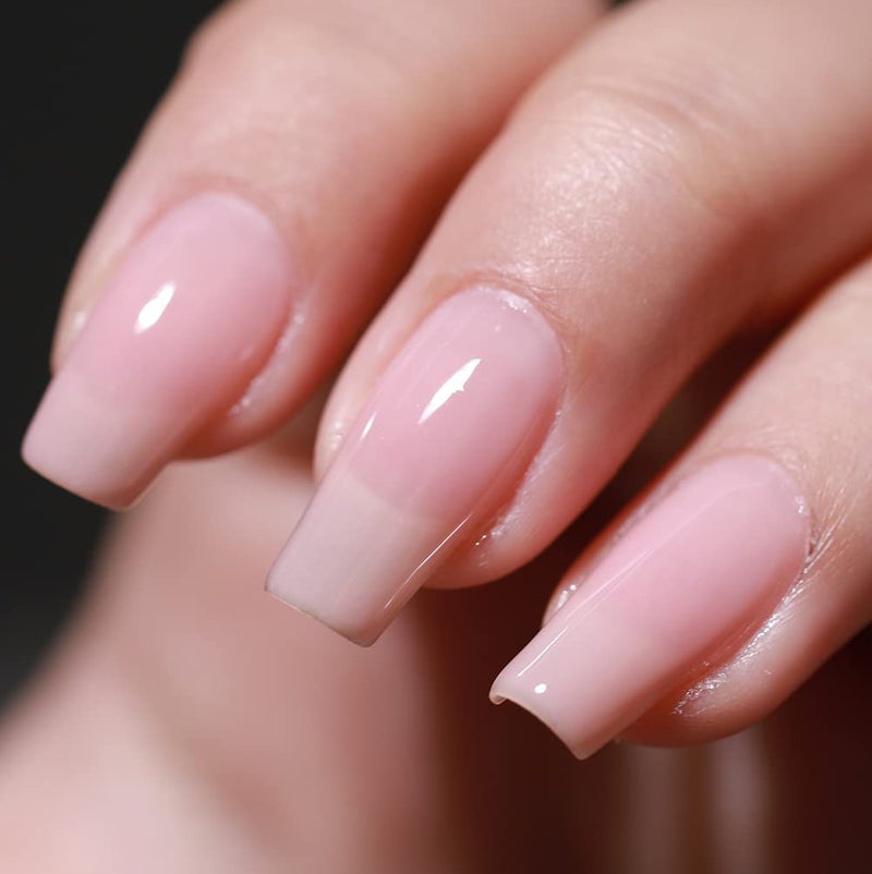 FZANEST Rose Nude Gel Nail Polish, 15ml Nude Pink Jelly Neutral Color Polish Translucent Sheer Gel Nail Concealer Soak Off Uv LED Nail Lamp French Nail Art Gifts for Women - Image 1