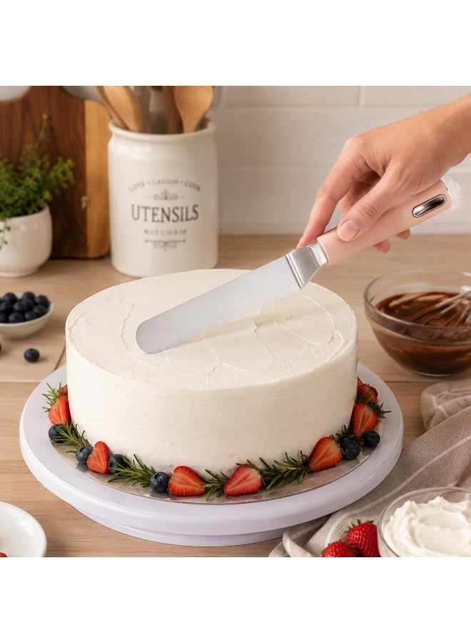 Professional Stainless Steel Cake Icing Spatula with Ergonomic Handle – Offset Frosting Knife for Cake, Pastry, Cream, Dessert & Pizza Decorating Kitchen Tool - Image 1