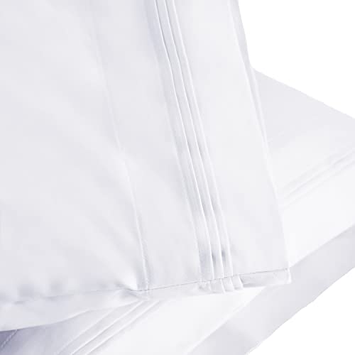 SUPERIOR 1000 Thread Count Egyptian Cotton Pillowcase Set, Pillow Covers for All Pillows and Sleepers, Soft Pillowcases for Bed Fashion, Basics, Large Cases, 2-Piece Set- Standard, White - Image 1