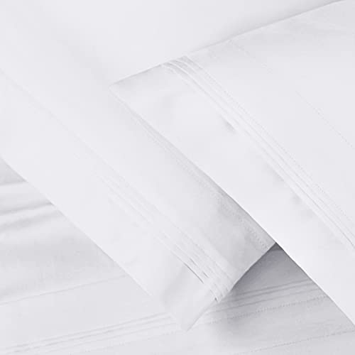 SUPERIOR 1000 Thread Count Egyptian Cotton Pillowcase Set, Pillow Covers for All Pillows and Sleepers, Soft Pillowcases for Bed Fashion, Basics, Large Cases, 2-Piece Set- Standard, White - Image 4