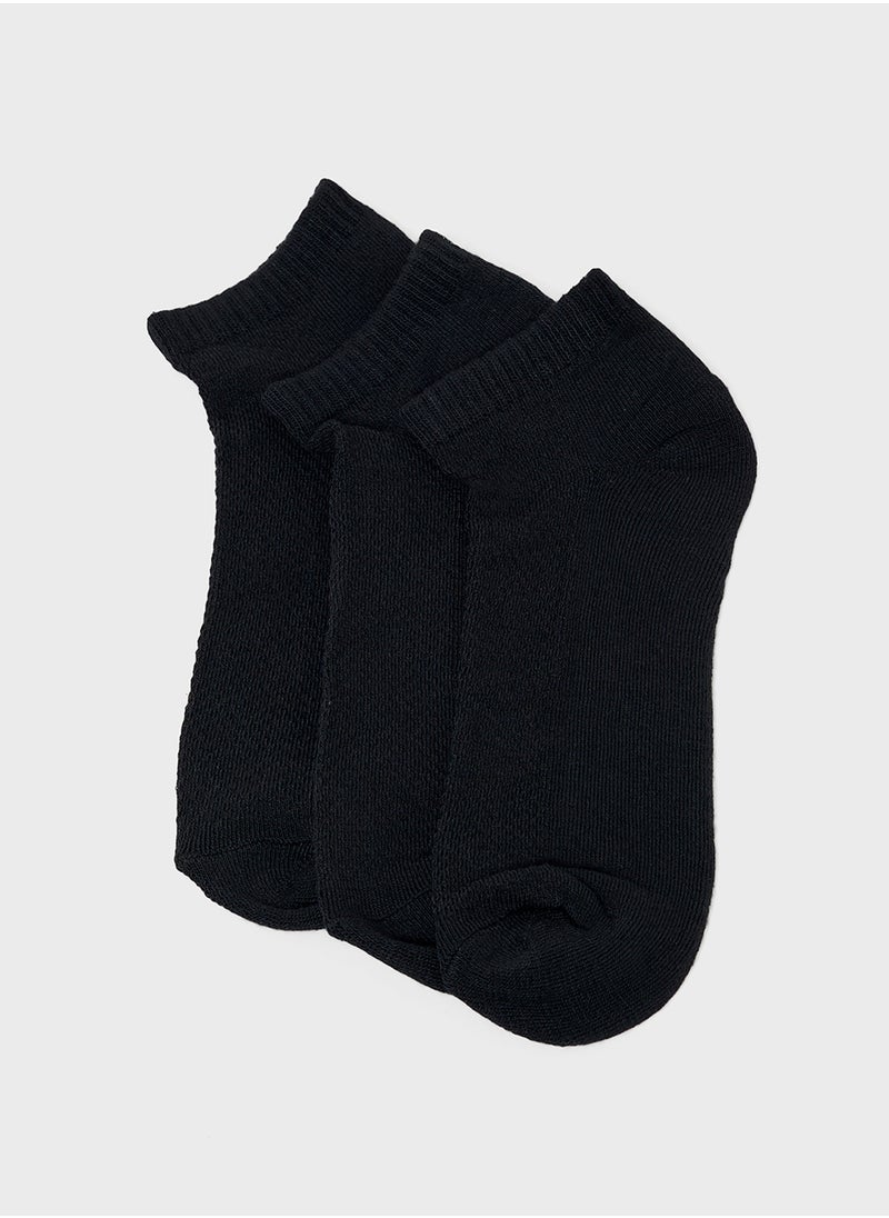 Seventy Five Basics Pack Of 3 Ankle Socks  - Image 1