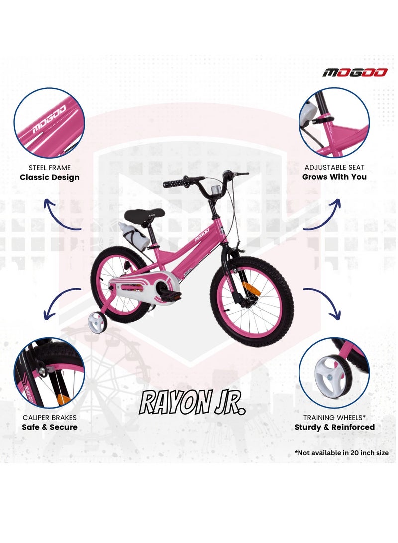 MOGOO - Rayon Junior 2.0 100% Assembled Kids Bicycle 12 Inch - Pink - Image 3