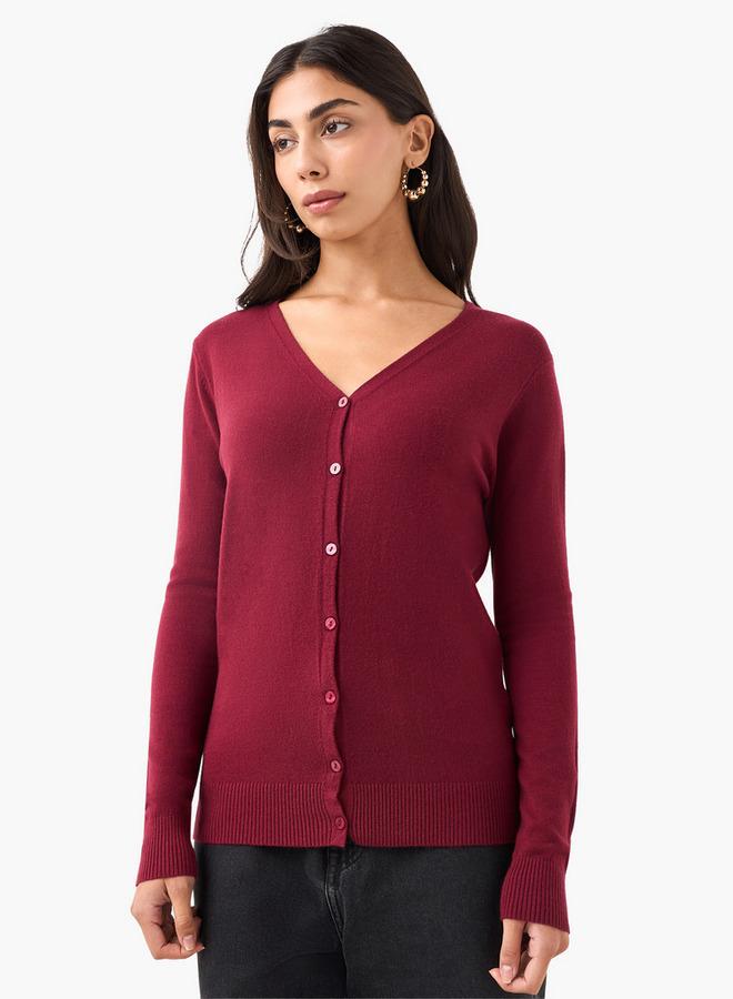 2Xtremz Textured V-neck Tricot Cardigan - Image 1